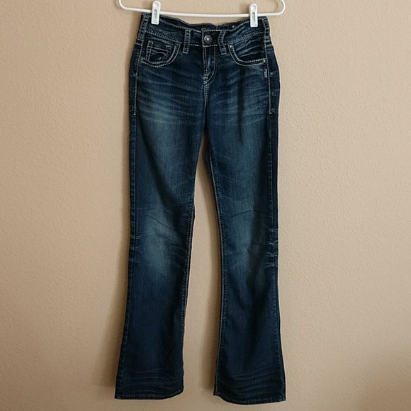 Silver Suki High Rise Boot Cut Jeans Sz25 - Picture 6 of 9